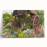 Stretched canvas artwork showcasing a vibrant landscape with windmills, set against a serene sky, perfect for home decor and enhancing interior aesthetics.