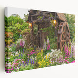 Stretched canvas wall art depicting serene landscapes with windmills, showcasing vibrant colors and intricate details, perfect for enhancing home decor.