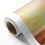 Rolled canvas wall art showcasing a serene landscape with windmills at sunset, featuring warm colors and detailed textures, ideal for home decor enhancement.