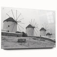 Acrylic wall art collection showcasing a vibrant landscape with windmills, featuring a side view layout for optimal display, designed for modern decor enthusiasts.