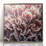 Framed wall art piece showcasing a vibrant marine life coral design with gold accents, perfect for coastal decor, adding elegance and color to any room.