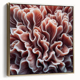 Framed wall art collection featuring a vibrant marine life and coral design on canvas, showcasing intricate details and a stylish gold frame, perfect for home decor.