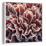 Framed wall art featuring a vibrant marine life coral design, showcasing intricate details and bright colors, displayed against a white background for a fresh look.