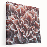 Vibrant coral reef wall art on a stretched canvas, showcasing intricate marine life designs with rich colors and detailed textures, perfect for ocean-themed decor.