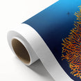 Vibrant rolled canvas artwork showcasing a stunning marine life coral design, perfect for coastal-themed decor, rolled for easy display and transport.