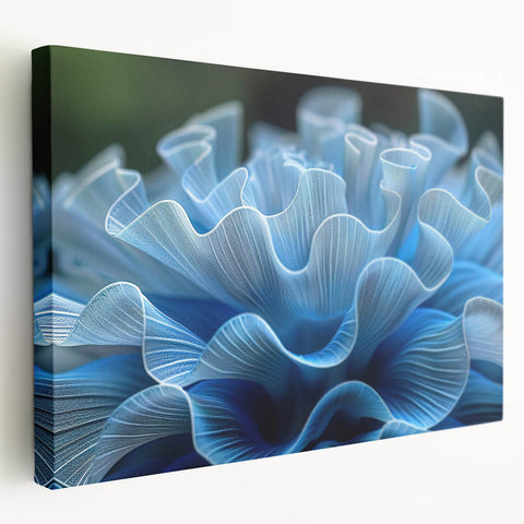 Vibrant coral reef wall art on stretched canvas, showcasing intricate marine life designs in vivid colors, ideal for ocean-themed decor in homes or offices.