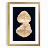 Framed wall art showcasing a vibrant marine life coral design with gold accents, highlighting intricate details and textures, perfect for ocean-themed decor.