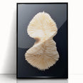 Framed acrylic wall art featuring a vibrant marine life coral design in a sleek black frame, perfect for ocean-themed decor and enhancing interior aesthetics.