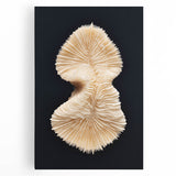 Stretched canvas wall art showcasing a vibrant marine life coral design with intricate details in shades of blue and orange, ideal for ocean-themed decor.