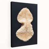 Vibrant coral reef wall art on stretched canvas showcasing colorful marine life, perfect for ocean-themed decor. Side view highlights texture and design.