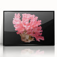 Framed acrylic wall art featuring a vibrant marine life coral design, showcasing intricate details in blue, green, and coral hues, perfect for ocean-themed decor.
