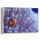 Framed wall art showcasing a vibrant marine life coral design, featuring intricate details and vivid colors, displayed elegantly in a white frame. Perfect for ocean-themed decor.
