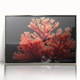 Framed wall art collection showcasing vibrant marine life and coral designs in intricate detail, set in a sleek silver frame for an elegant touch. Perfect for ocean-themed decor.