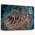 Vibrant marine life coral design wall art collection displayed in acrylic glass, showcasing intricate sea creature details and vivid colors, ideal for ocean-themed decor.