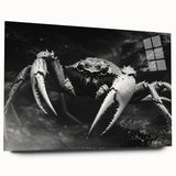 Vibrant marine life wall art collection showcasing a detailed crab design on acrylic glass, viewed from the side, perfect for ocean-themed decor.