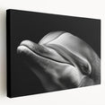 Stretched canvas wall art featuring a vibrant dolphin design, showcasing marine life in vivid colors. Ideal for ocean-themed decor, this piece adds a playful touch to any space.
