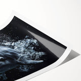 Vibrant dolphin-themed wall art print showcasing marine life in a colorful design, ideal for ocean lovers and coastal decor, rolled and ready for framing.