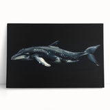 Vibrant stretched canvas wall art showcasing a playful dolphin design amidst a colorful marine life backdrop, perfect for ocean-themed decor.