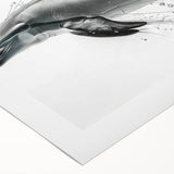 Bright and vibrant rolled canvas wall art featuring a dolphin design inspired by marine life, showcasing rich blue tones and intricate details, ideal for ocean-themed decor.