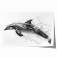 Vibrant dolphin-themed wall art print showcasing marine life in a colorful, dynamic design, perfect for ocean enthusiasts and home decor.