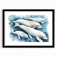 Framed wall art collection showcasing a vibrant dolphin design against a black mat, perfect for marine-themed decor. Ideal for ocean lovers and home styling.
