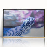 Framed wall art featuring marine life eel design in vibrant colors, with a gold-accented frame, showcasing an elegant aquatic decor style. Perfect for enhancing ocean-themed interiors.