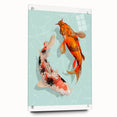 Vibrant acrylic glass wall art featuring a marine life fish design, showcasing colorful aquatic creatures in a side view with decorative pins for display. Perfect for ocean-themed decor.