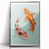 Framed wall art featuring a vibrant marine life fish design with intricate details, set in a sleek silver frame, perfect for ocean-themed home decor.