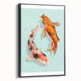 Framed wall art featuring a vibrant marine life fish design on canvas, showcasing intricate details and vivid colors, presented in a sleek black frame for an elegant touch.