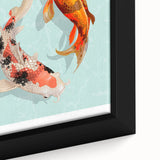 Framed canvas wall art showcasing a vibrant marine life fish design with intricate details and bold colors, perfect for ocean-themed home decor.