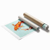 Colorful marine life wall art print showcasing vibrant fish designs, ideal for home decor. This rolled print is perfect for aquatic-themed interiors.