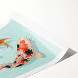 Vibrant marine life wall art print showcasing colorful fish designs on a textured background, ideal for ocean-themed decor in homes or offices.