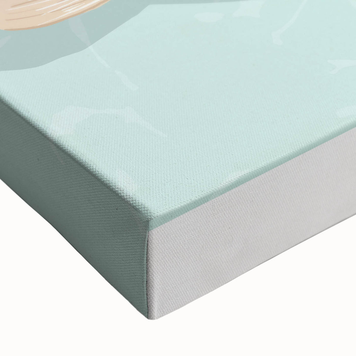 Close-up of a vibrant marine life fish design stretched canvas wall art, showcasing intricate details and bright colors, perfect for ocean-themed decor.