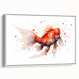 Framed wall art featuring a vibrant marine life fish design in rich colors, showcasing detailed aquatic elements against a white background, ideal for enhancing coastal decor.