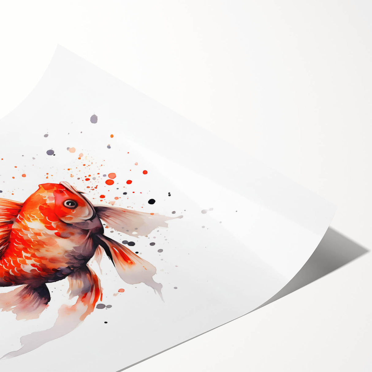 Colorful marine life wall art print showcasing various fish species in vibrant hues, ideal for ocean-themed decor. Rolled and ready for framing, this artwork adds a lively touch to any space.