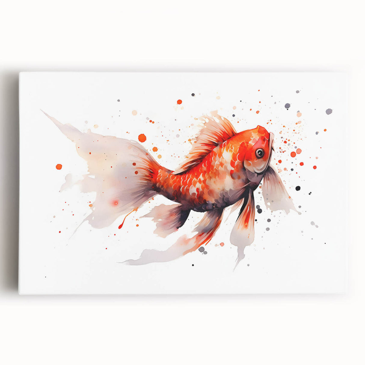 Vibrant stretched canvas wall art showcasing a detailed marine life fish design, featuring colorful aquatic creatures and a serene underwater scene, ideal for ocean-themed decor.