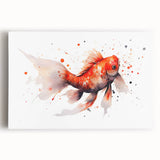 Vibrant stretched canvas wall art showcasing a detailed marine life fish design, featuring colorful aquatic creatures and a serene underwater scene, ideal for ocean-themed decor.