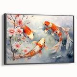 Framed wall art showcasing a vibrant marine life fish design in shades of blue and green, displayed from a black side view, perfect for ocean-themed decor.