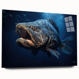 Vibrant marine life wall art collection showcasing colorful fish designs printed on acrylic glass, viewed from the side without pins, ideal for ocean-themed decor.