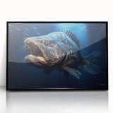 Framed acrylic wall art showcasing a vibrant marine life fish design, featuring intricate colors and details, ideal for ocean-themed decor in homes or offices.