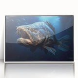 Framed acrylic wall art featuring a vibrant marine life fish design, showcasing colorful aquatic species on a white background, perfect for ocean-themed decor.