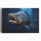 Vibrant stretched canvas wall art featuring a marine life fish design, showcasing various colorful fish against a serene aquatic background, ideal for ocean-themed decor.