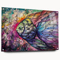 Colorful marine life wall art collection featuring fish designs printed on acrylic glass, showcasing vibrant hues and intricate details, ideal for aquatic-themed decor.