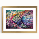 Framed marine life wall art collection showcasing colorful fish designs with a gold mat, perfect for ocean-themed decor. Ideal for enhancing home interiors.