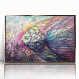 Framed acrylic wall art featuring a vibrant marine life fish design, showcasing intricate details and vivid colors, set in a sleek silver frame for modern decor.