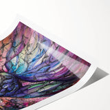 Vibrant marine life wall art print showcasing colorful fish designs on a textured canvas, rolled and ready for framing, perfect for ocean-themed decor.