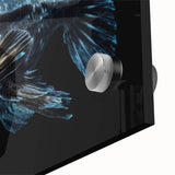 Close-up view of vibrant marine life fish design wall art, showcasing colorful details on acrylic glass, perfect for ocean-themed home decor.
