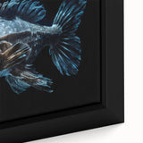 Framed canvas wall art showcasing a vibrant marine life fish design with intricate details and vivid colors, ideal for ocean-themed decor.