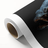 Vibrant rolled canvas artwork showcasing a colorful marine life fish design, ideal for ocean-themed decor, neatly packaged for safe delivery.