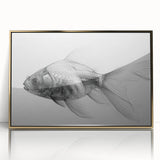 Framed wall art featuring a vibrant marine life fish design with intricate details in gold accents, perfect for enhancing coastal-themed decor.